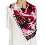 Vince Camuto watercolor floral large square scarf head wrap foulard size 36x36 Photo 2