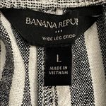 Banana Republic  Striped Linen Blend Cropped Wide Leg Pants Womens Size Large Photo 1