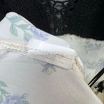 ZARA Maxi Dress Womens S Black Cream Crochet Satin Lavender Floral Boho Festival Photo 12