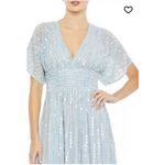 Mac Duggal  Powder Blue Embellished V Neck Evening Gown Size 16 $598 Photo 2