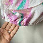 Gianni Bini Brushstroke Off-Shoulder Ruffle Crop Top Puffy Sleeves Size Medium Photo 3