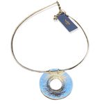 Silver Celtic Medalian Pendant Necklace Blue Photo 1