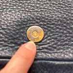 Tory Burch Women's Block-T Blue Pebbled Leather Shoulder Bag Photo 13