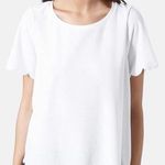 Topshop White Scalloped Top Photo 0