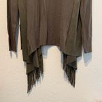 INC International Concepts Olive Fringe Cardigan Faux Suede Boho Size L Earthy Green Size L Photo 7