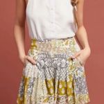 Maeve Anthropologie  Patchwork Pleated Shorts Pull On Flowy XS Boho Cottagecore Photo 0
