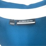 J.Lindeberg Cicca Blue White Golf Quarter Button Down Short Sleeve Short Top Photo 5