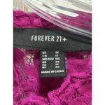 Forever 21  + Fuchsia Lace Long Bell Sleeve Blouse Size‎ 1X Keyhole Crop Ruffle Photo 1