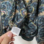Johnny Was NWOT  Workshop Twilight Shadow Reversible Silk Green Bomber Jacket MED Photo 2