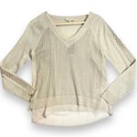 Lucky Brand NWT Metallic Linen Sweater Photo 3