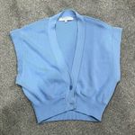 Love For Humanity Sleeveless Tank Crop Blue Cardigan  Photo 0