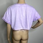 Adidas  Purple Logo Cropped Short Sleeve Tee Photo 2