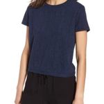 Madewell Verse Deep Navy Tie Back Short Sleeve Top Photo 0