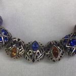 Authentic Chamilia Sterling Silver Charms 7 purple leather necklace 20" long Photo 0