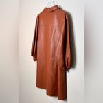 Dolce Cabo Tobacco Brown Vegan Leather Puff Sleeve Mini Dress Size L Size L Photo 7