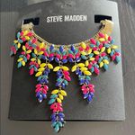 Steve Madden Vibrant Leaf Necklace - Pink, Blue, Yellow Statement piece NWT Photo 0
