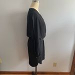 Cache Long Sleeve Dress with Leather and Metal Chain Belt- Black- Size 10 Photo 5