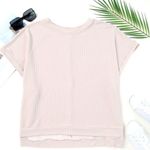 NEW Oversized Short Batwing Sleeve Ribbed Tunic Leng Top Size Small Photo 5