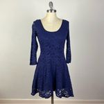 Free People  3/4 Sleeve Lace Dress in Navy Photo 1