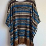 Double D Ranch Women’s Western Double Pocket Suede Fringe Cardigan Duster Size S Blue Photo 1