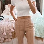 Avec Les Filles Beige Leather Flare Pants  Photo 0