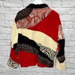 New Direction Vintage  Womens Patchwork Cardigan Blazer Size L Red Black Lined Photo 4
