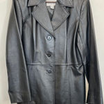 Worthington Black Women's 100% Genuine Leather Jacket Blazer - Size Medium Photo 0