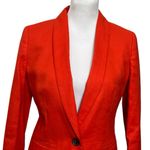 J.Crew  NWT Parke Linen Blazer Women’s Size 2 Brilliant Sunset Red Lightweight Photo 2