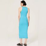 Simon Miller Mawga Asymmetric Dress in Ocean Aqua Midi Tank Bodycon size XL Photo 2