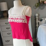 Rue 21 Rimantic Lace Crochet Pink Knit Tank Flowy Womens Small Photo 5