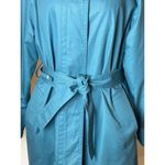 London Fog ‎ Teal Blue Green Vintage Plaid Wool Liner Trench Coat Size 10P Photo 2