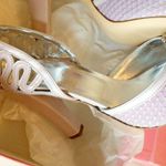 Adriana Caras women's 37 EU rhinestone gem embellished open toe 4" chunky heels Purple Size 6 Photo 2