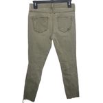EXPRESS olive distressed ankle legging skinny jeans fringe hem size 4 Photo 1