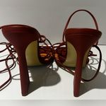 Oh Polly  Bound to You Leatherette Lace Up Heels Sandals in Terracotta Size‎ 8.5 Photo 10