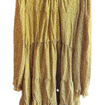 NWT Yellow Tan Long Sleeve Floral Tiered Dress Size‎ XXL Tie Back Women's Photo 0