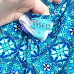 Assets by Sara Blakely Spanx Floral Halter Blue/White One Piece Bathing Suit Blue Size XL Photo 2