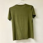 Balmain Logo Short Sleeve T-Shirt With Gold Button Olive Women's Size XS Photo 4
