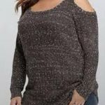 Torrid  Gray Marled Knit Cold-Shoulder Tunic Sweater - Size 22/24 (3) Photo 0