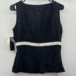 ECI  New York 100% Silk Black & White Bow Front Sleeveless Top Size 4 Photo 1