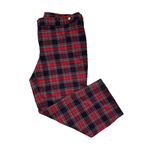Talbots Greenwich Dashing Plaid Wool Blend Wide Leg Pants 20 W Navy Red Tartan Photo 6