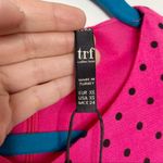 ZARA  Trafaluc Bright Pink Polka Dot Ruched Asymmetrical Dress Photo 9