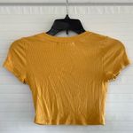 White Fox Boutique Yellow Ribbed Crop Top Photo 1