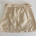 Falls Creek Women’s Skirt linen small Beige Button-Front paper bag tie waist Photo 1