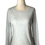 Club Monaco  Shirt Women‎ Medium Gray Rib Knit Crew Neck Tee Athleisure Athletic Photo 0