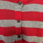 Splendid  shimmery silver & orange stripe oversized henley Sz S Photo 3