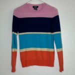 Lord and Taylor  Cashmere Striped Colorful Sweater Small Photo 0