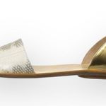 Loeffler Randall new  ❁ Sawyer Snake Flat Sandals ❁ Ivory Metallic Gold Leather ❁ Photo 1