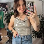 Anthropologie By Cowl-Neck Shine Halter Tank Small Photo 0