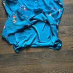 Attention Sheer Floral Cap Sleeve Top with Attached Cami Blue Large Photo 4