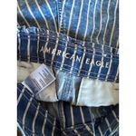American Eagle  Blue, White and Orange Striped Shorts Photo 4